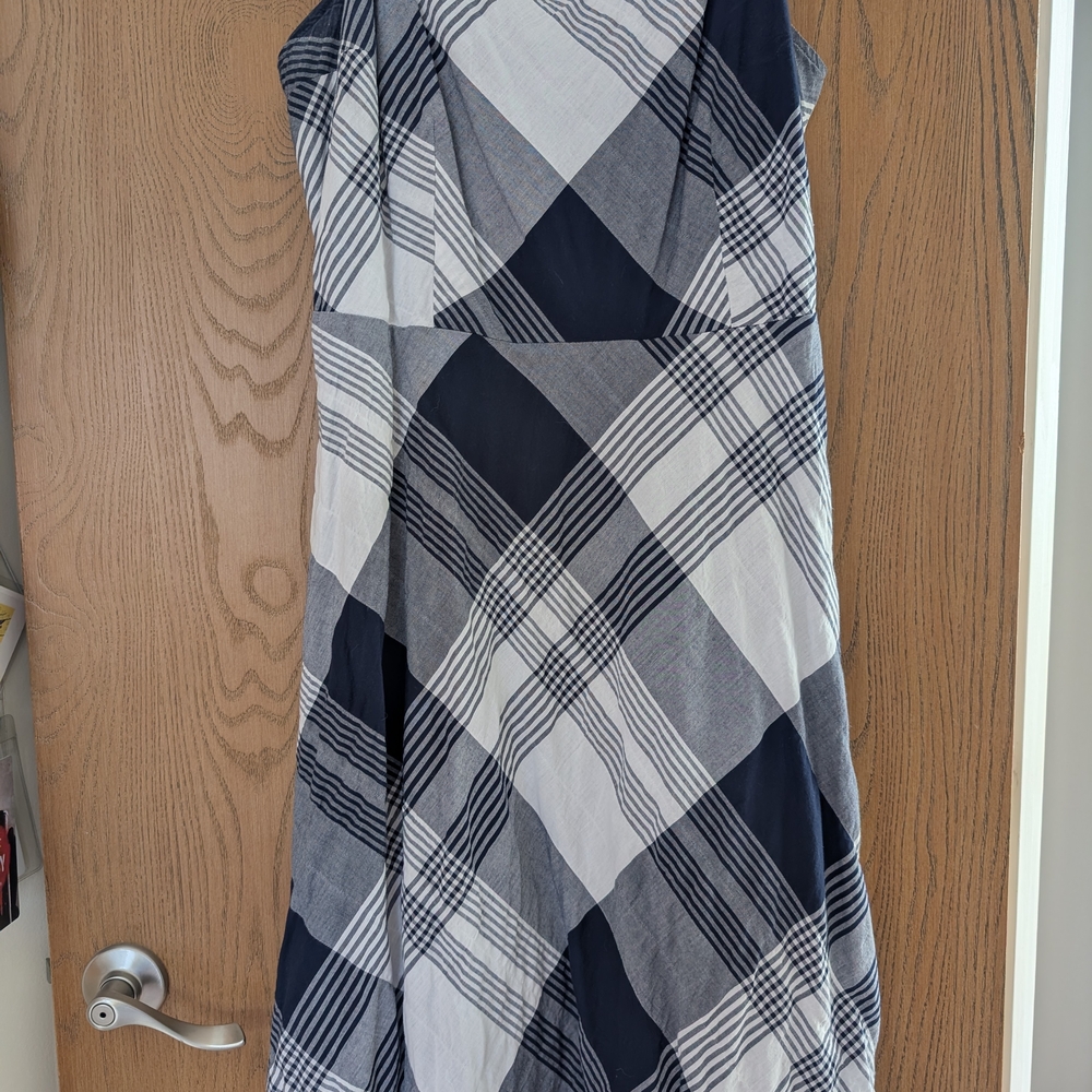 Blue and White Plaid Dress